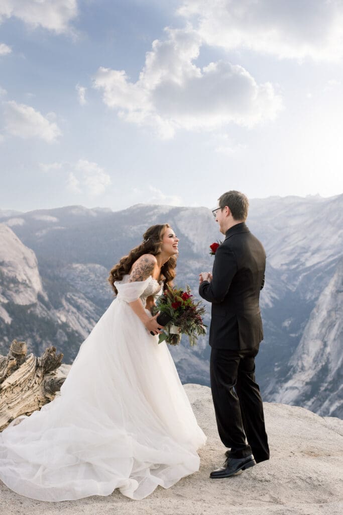 Couple enjoys their wedding day in Yosemite National park
